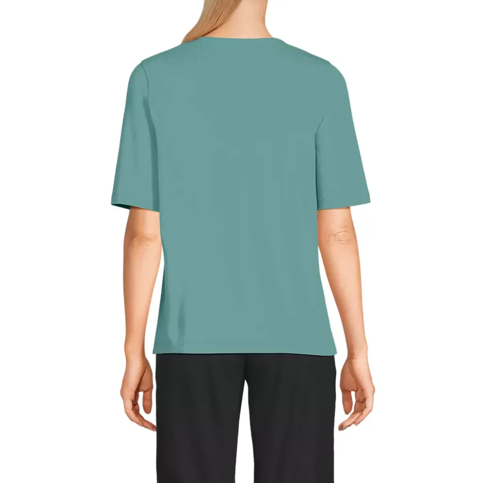 Women's Supima Jersey Half Sleeve Splitneck Shirt