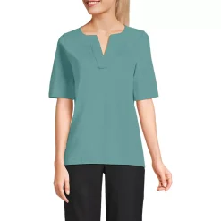 Women's Supima Jersey Half Sleeve Splitneck Shirt