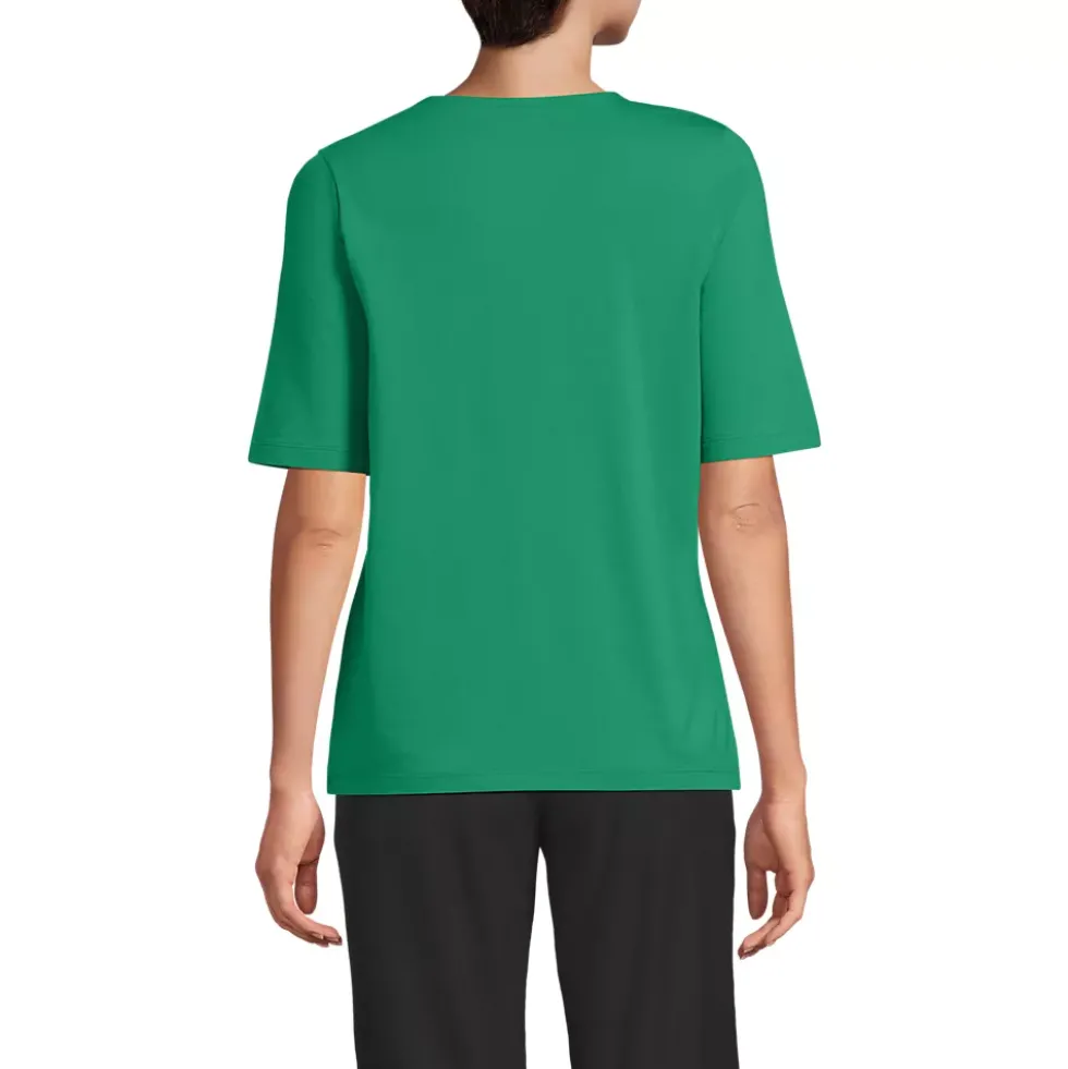 Women's Supima Jersey Half Sleeve Splitneck Shirt