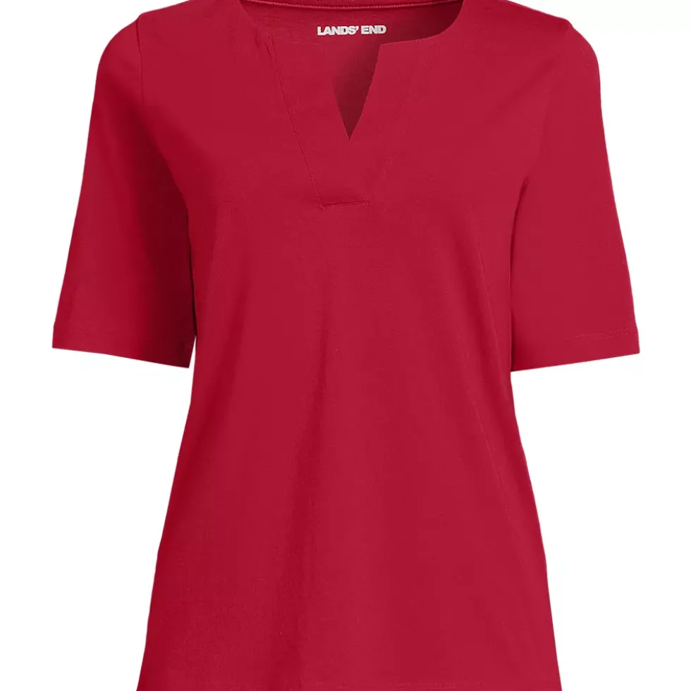 Women's Supima Jersey Half Sleeve Splitneck Shirt