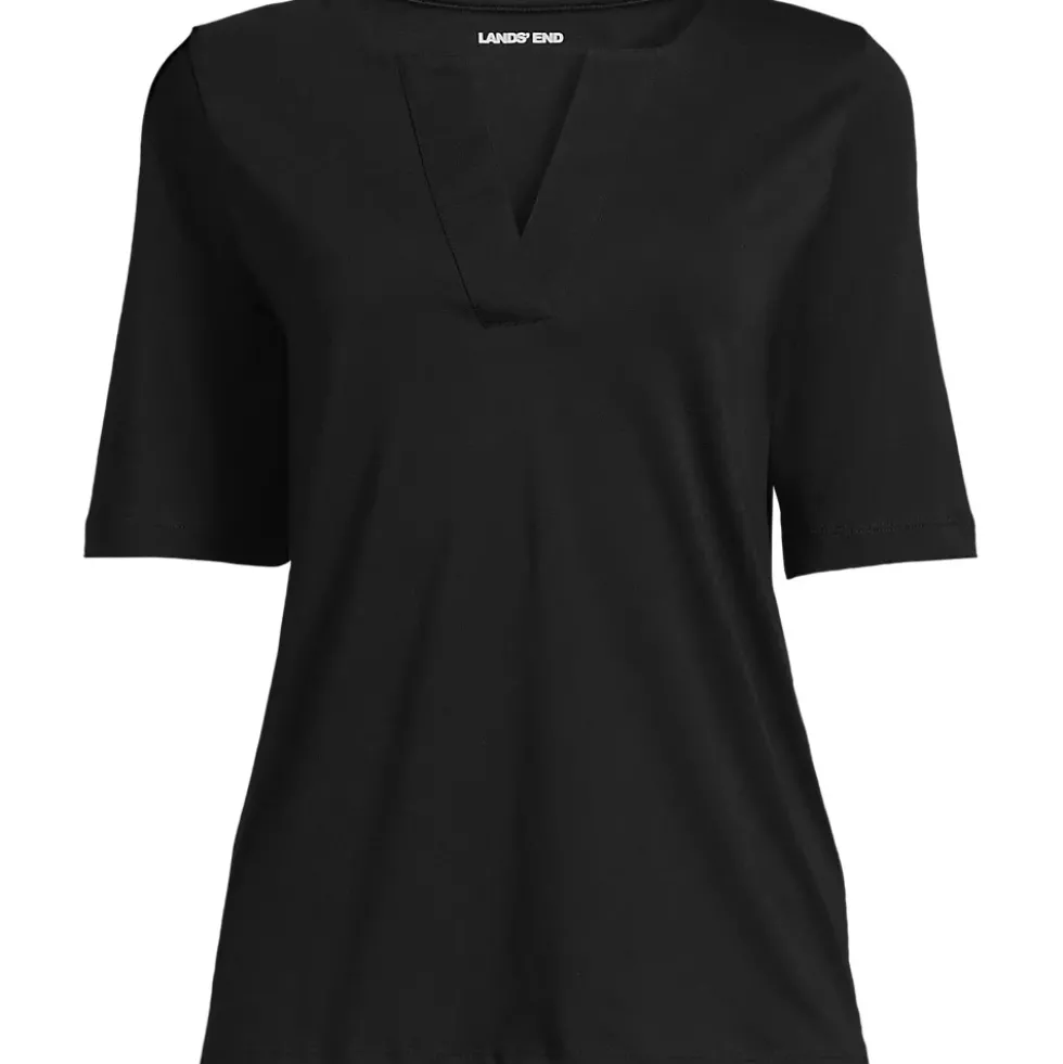 Women's Supima Jersey Half Sleeve Splitneck Shirt