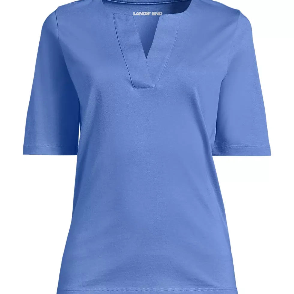 Women's Supima Jersey Half Sleeve Splitneck Shirt