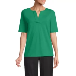 Women's Supima Jersey Half Sleeve Splitneck Shirt