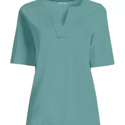 Women's Supima Jersey Half Sleeve Splitneck Shirt