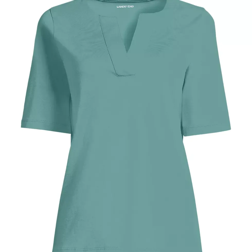 Women's Supima Jersey Half Sleeve Splitneck Shirt