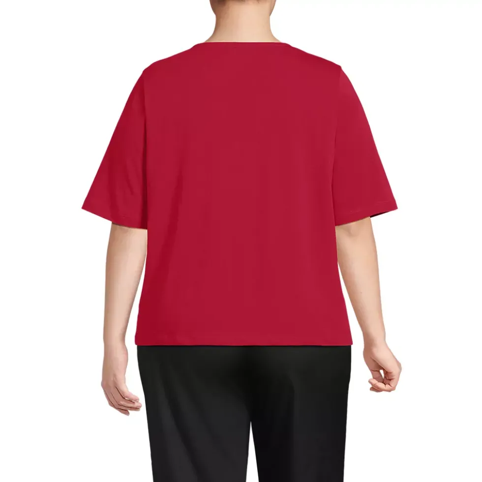 Women's Supima Jersey Half Sleeve Splitneck Shirt