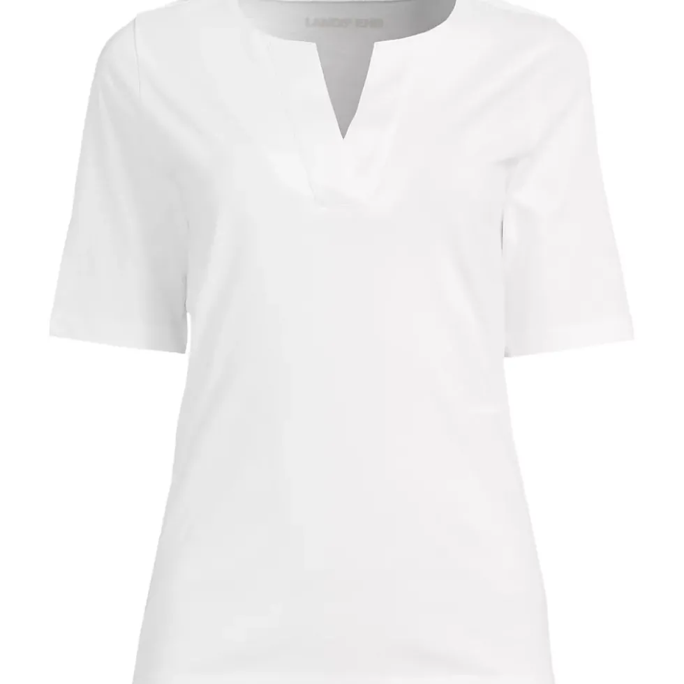 Women's Supima Jersey Half Sleeve Splitneck Shirt
