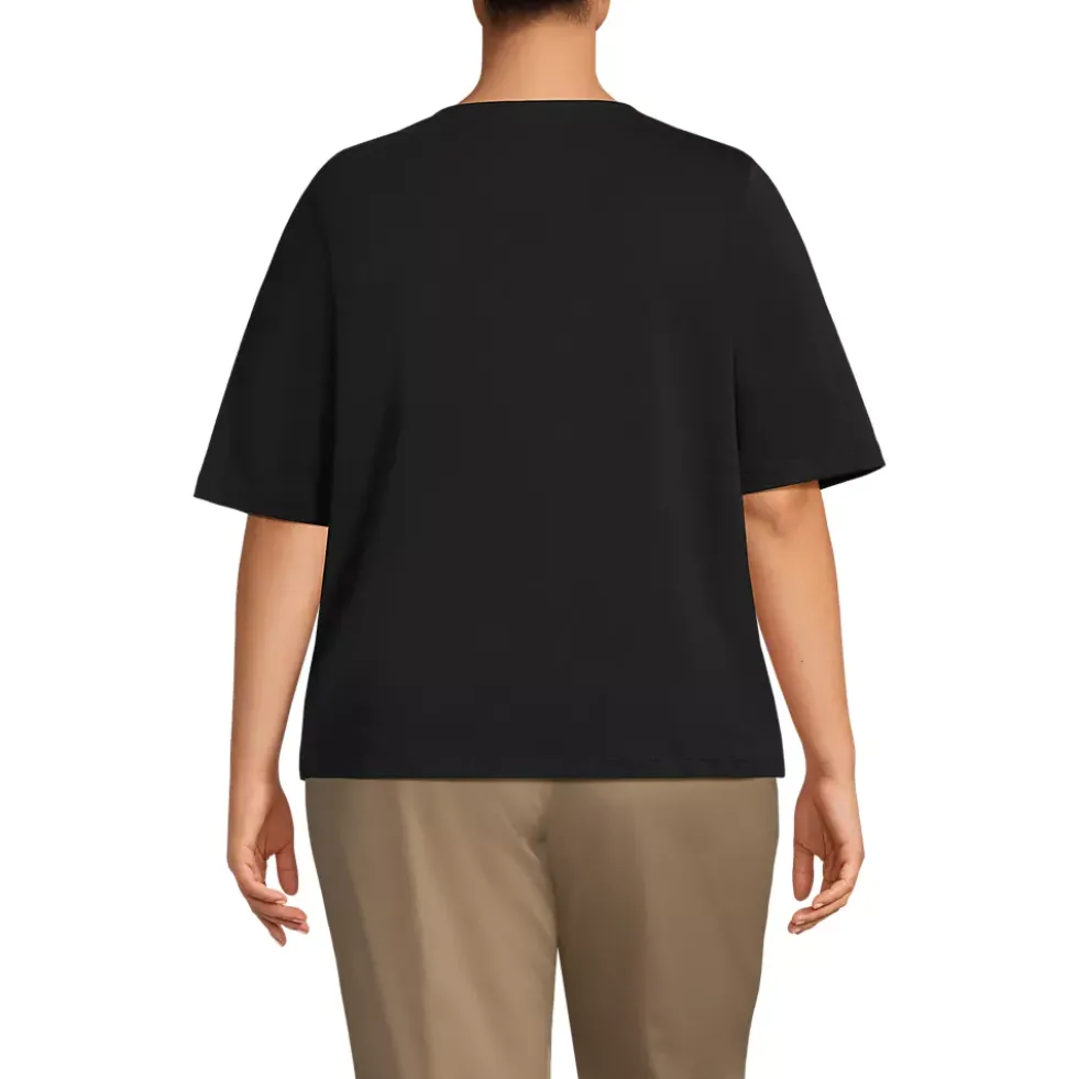 Women's Supima Jersey Half Sleeve Splitneck Shirt