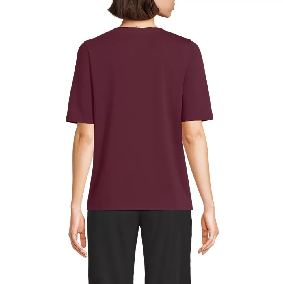 Women's Supima Jersey Half Sleeve Splitneck Shirt