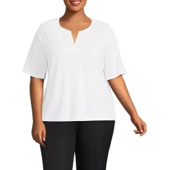 Women's Supima Jersey Half Sleeve Splitneck Shirt