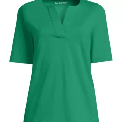 Women's Supima Jersey Half Sleeve Splitneck Shirt