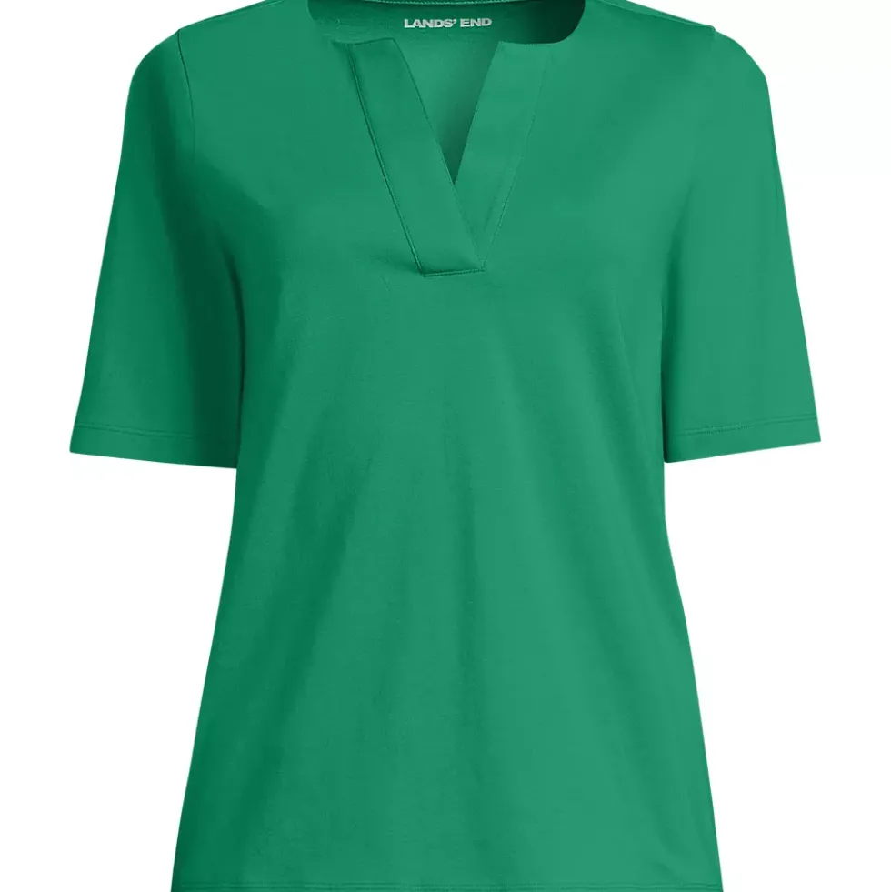 Women's Supima Jersey Half Sleeve Splitneck Shirt
