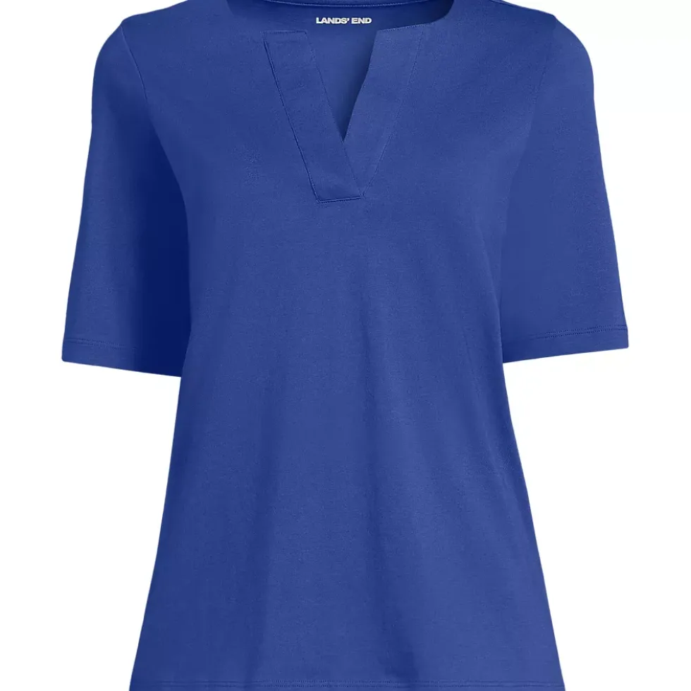 Women's Supima Jersey Half Sleeve Splitneck Shirt