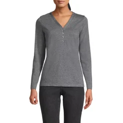 Women's Supima Jersey Long Sleeve Button Henley