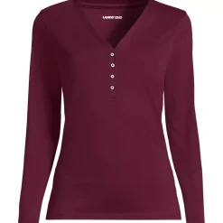 Women's Supima Jersey Long Sleeve Button Henley