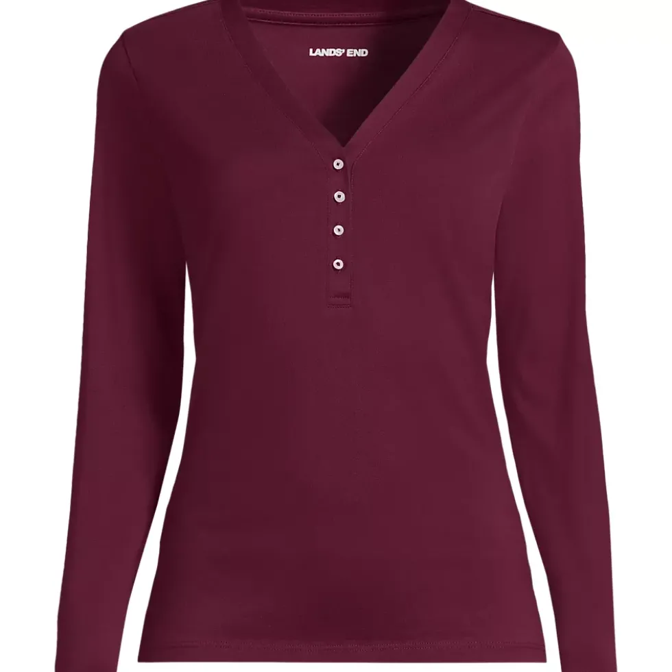 Women's Supima Jersey Long Sleeve Button Henley