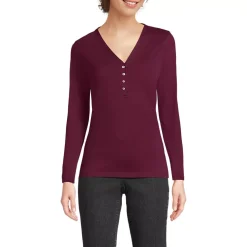 Women's Supima Jersey Long Sleeve Button Henley