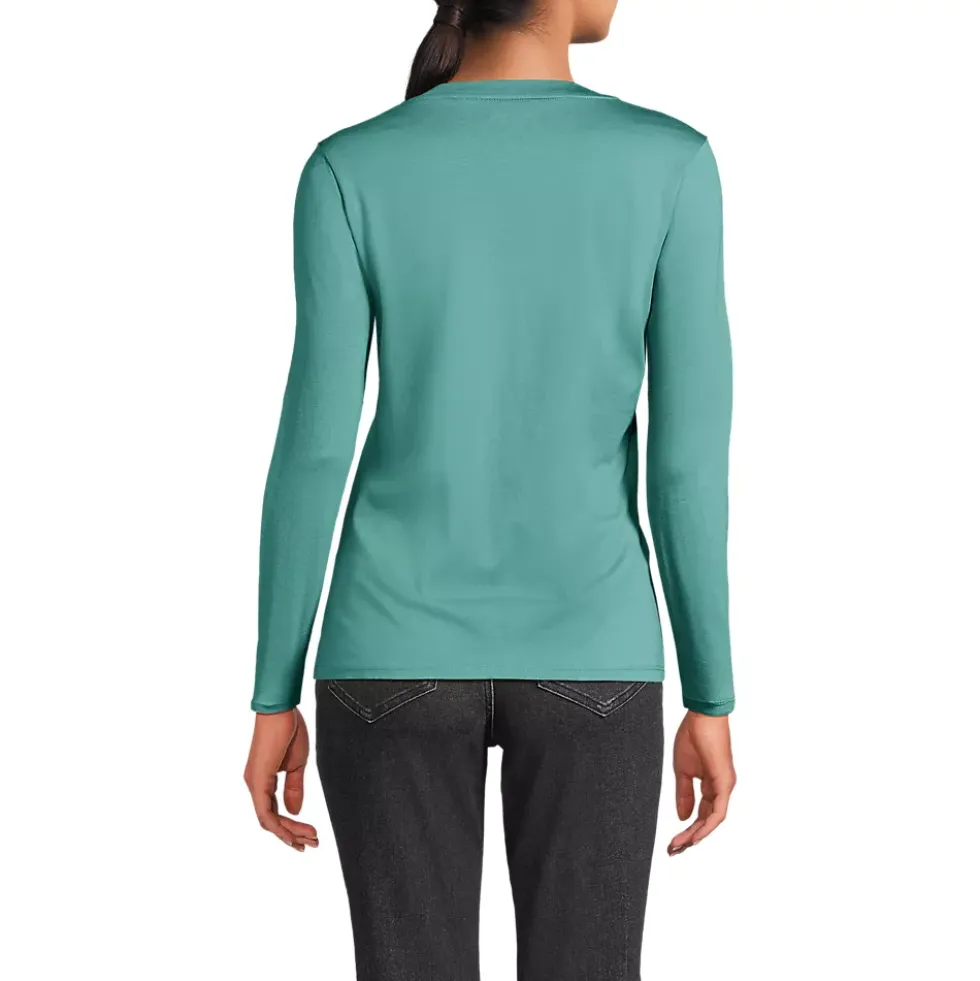 Women's Supima Jersey Long Sleeve Button Henley