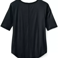 Women's Supima Micro Modal Elbow Sleeve Balletneck Curved Hem Top