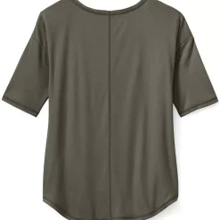 Women's Supima Micro Modal Elbow Sleeve Balletneck Curved Hem Top