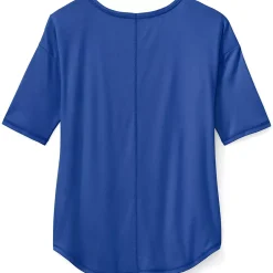 Women's Supima Micro Modal Elbow Sleeve Balletneck Curved Hem Top