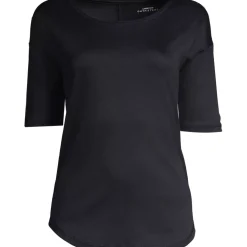 Women's Supima Micro Modal Elbow Sleeve Balletneck Curved Hem Top