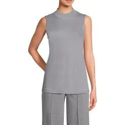 Women's Supima Micro Modal Sleeveless Mock Neck Shirt