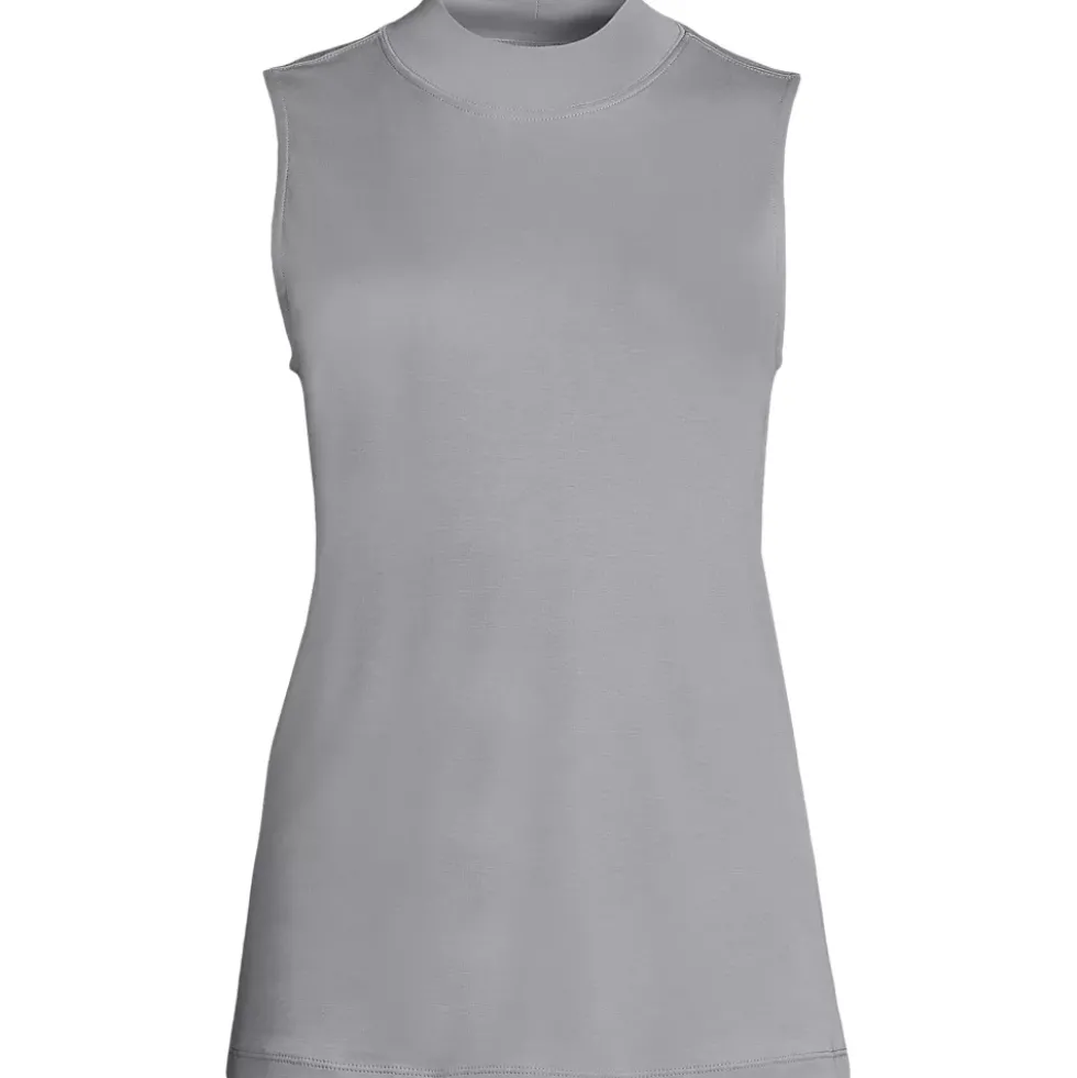 Women's Supima Micro Modal Sleeveless Mock Neck Shirt