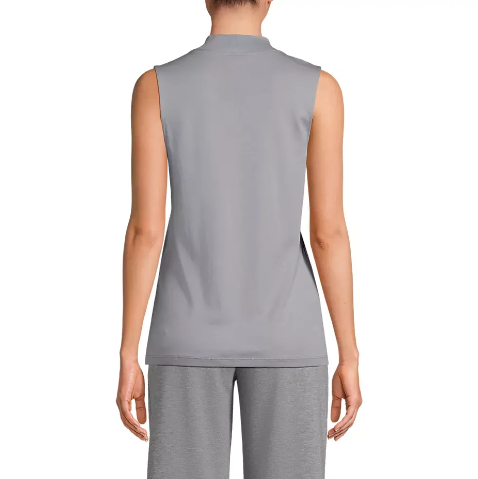 Women's Supima Micro Modal Sleeveless Mock Neck Shirt