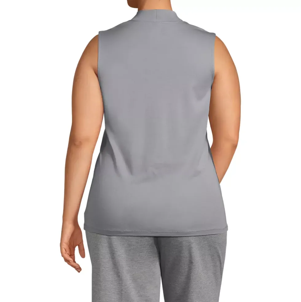 Women's Supima Micro Modal Sleeveless Mock Neck Shirt