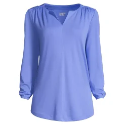 Women's Supima Micro Modal 3/4 Sleeve Split Neck Tunic