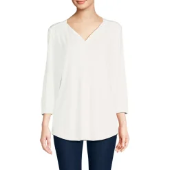Women's Supima Micro Modal 3/4 Sleeve Split Neck Tunic