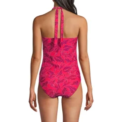 Women's Surplice Halter Tankini Top and High Leg High Waisted Bottoms 2 Piece Set