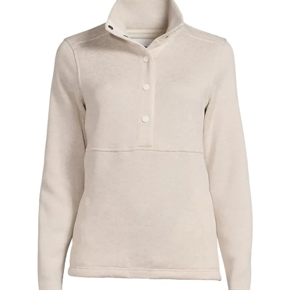 Women's Sweater Fleece Snap Neck Pullover Jacket