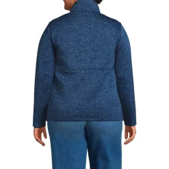 Women's Sweater Fleece Snap Neck Pullover Jacket