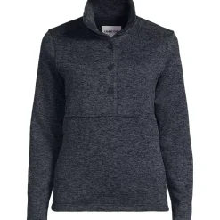 Women's Sweater Fleece Snap Neck Pullover Jacket