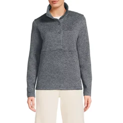 Women's Sweater Fleece Snap Neck Pullover Jacket
