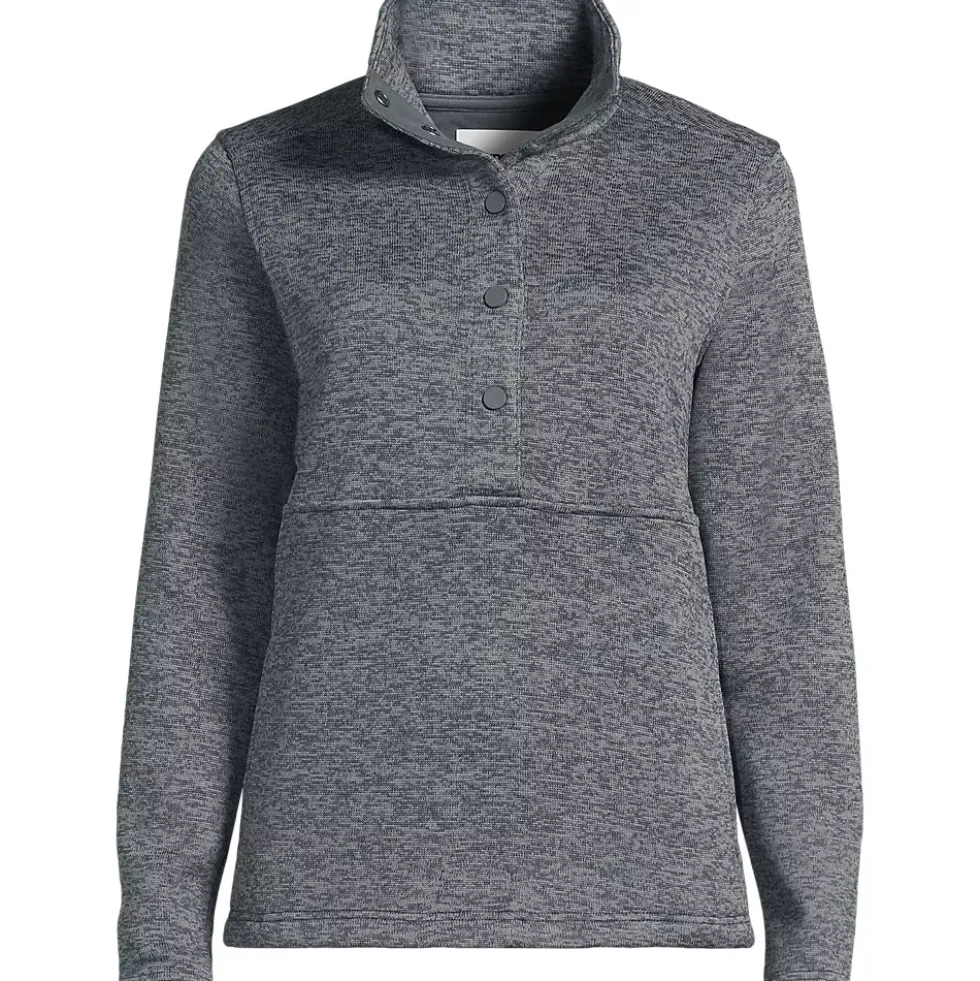 Women's Sweater Fleece Snap Neck Pullover Jacket
