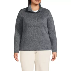 Women's Sweater Fleece Snap Neck Pullover Jacket