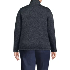 Women's Sweater Fleece Snap Neck Pullover Jacket