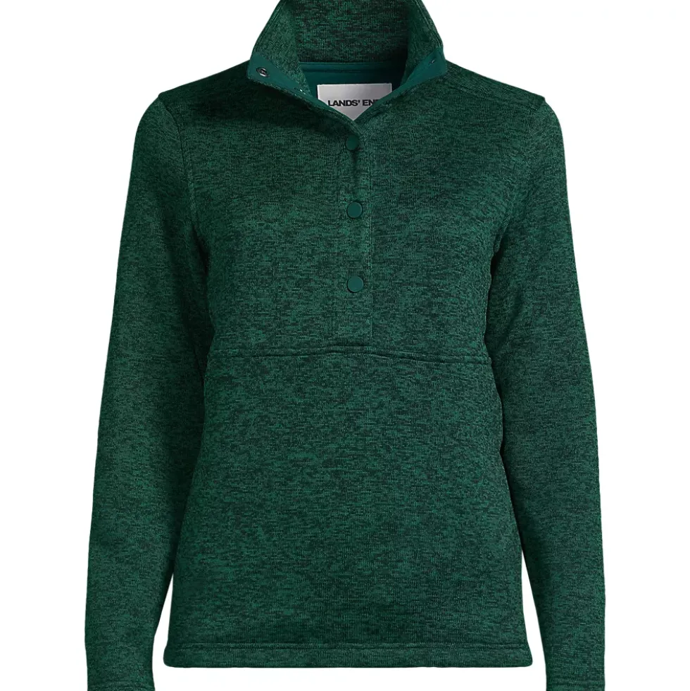 Women's Sweater Fleece Snap Neck Pullover Jacket
