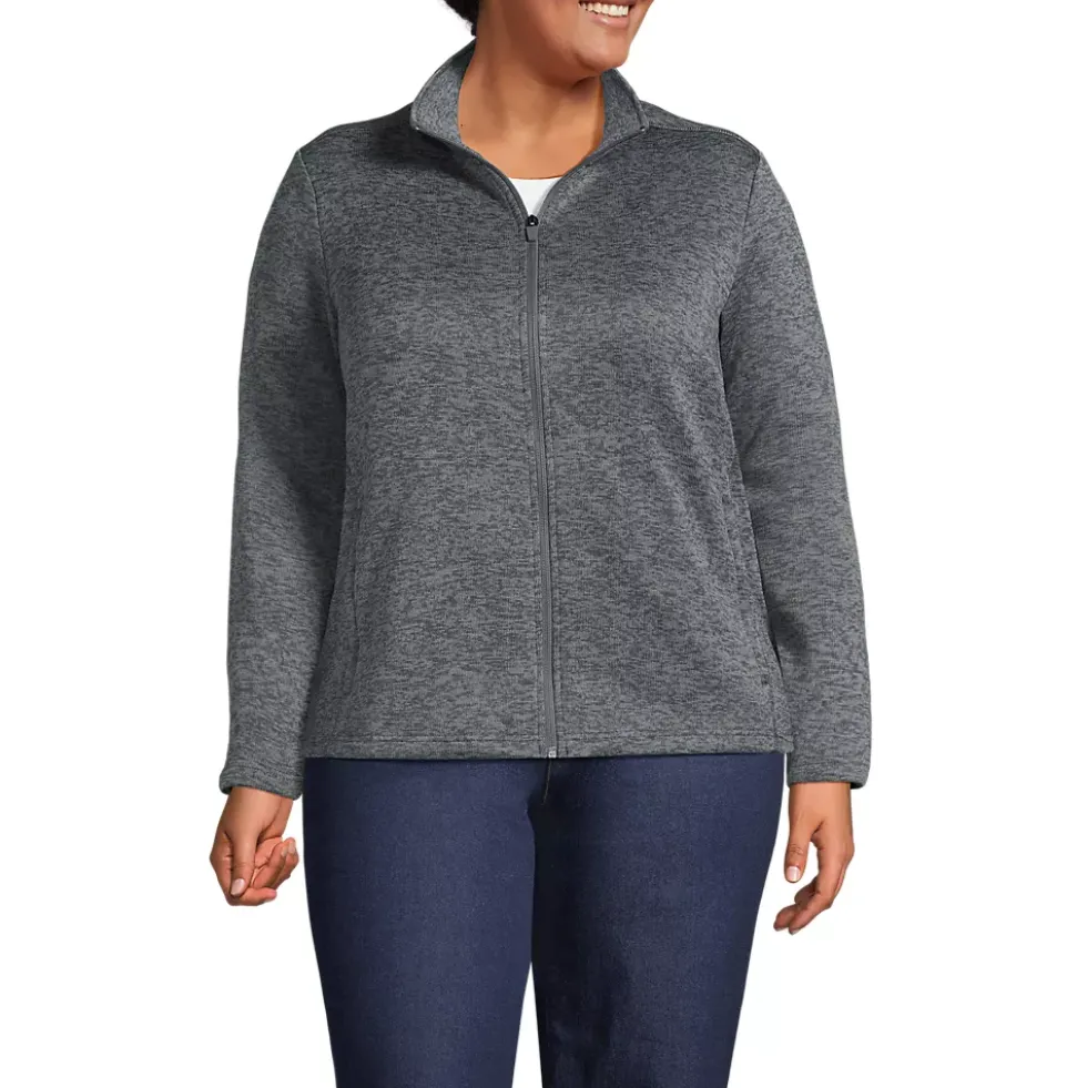 Women's Sweater Fleece Zip Front Jacket