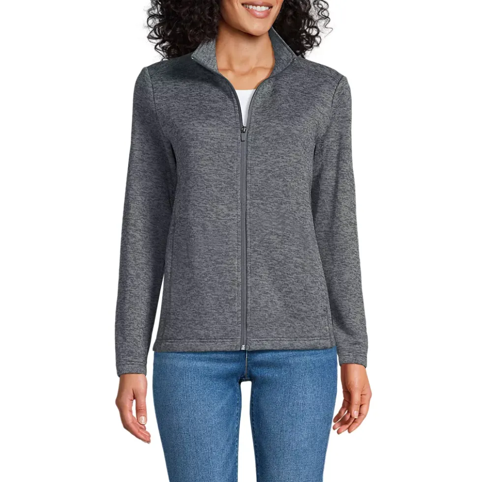 Women's Sweater Fleece Zip Front Jacket