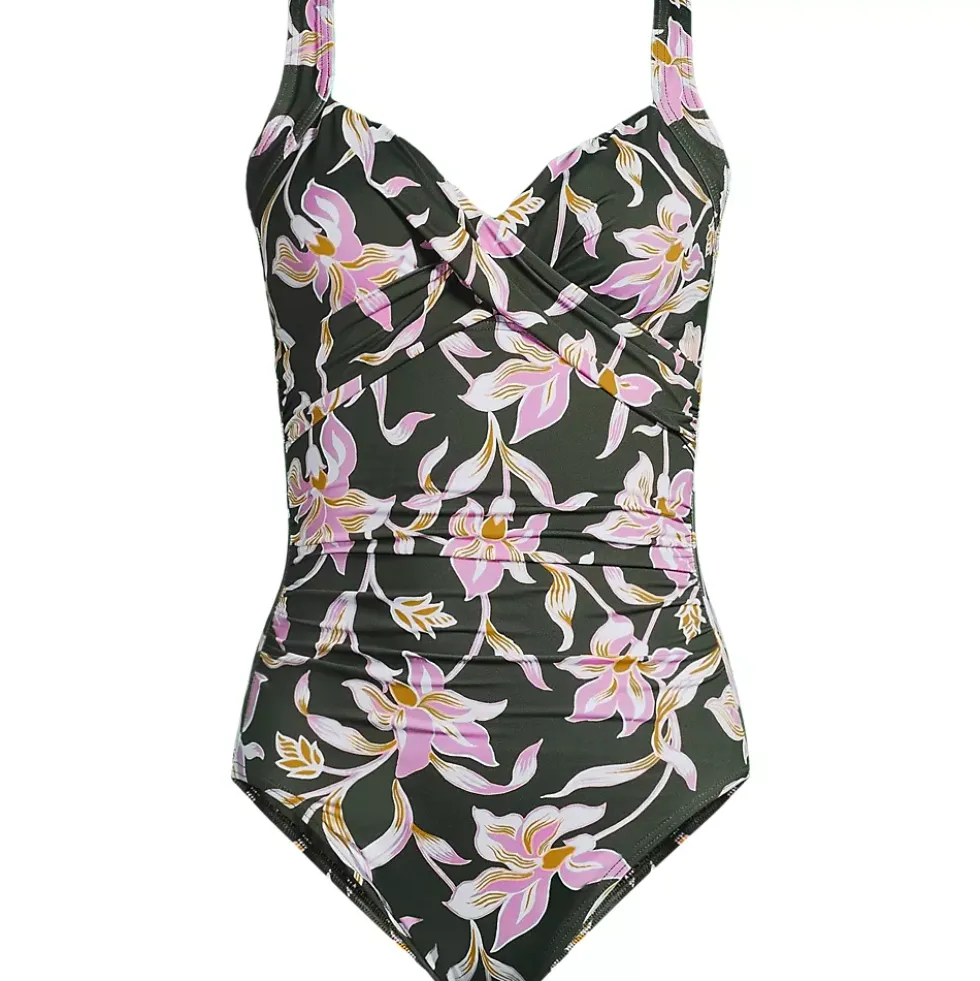 Women's Sweetheart Underwire Wrap One Piece Swimsuit