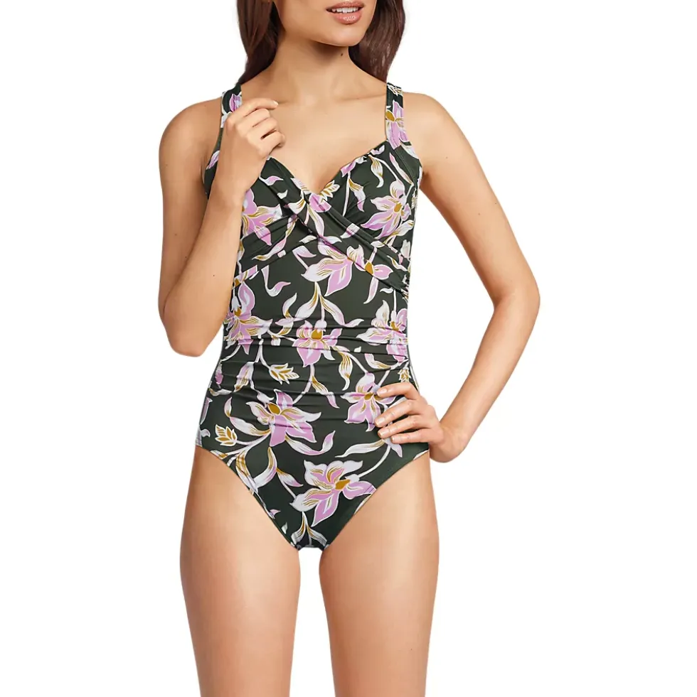 Women's Sweetheart Underwire Wrap One Piece Swimsuit