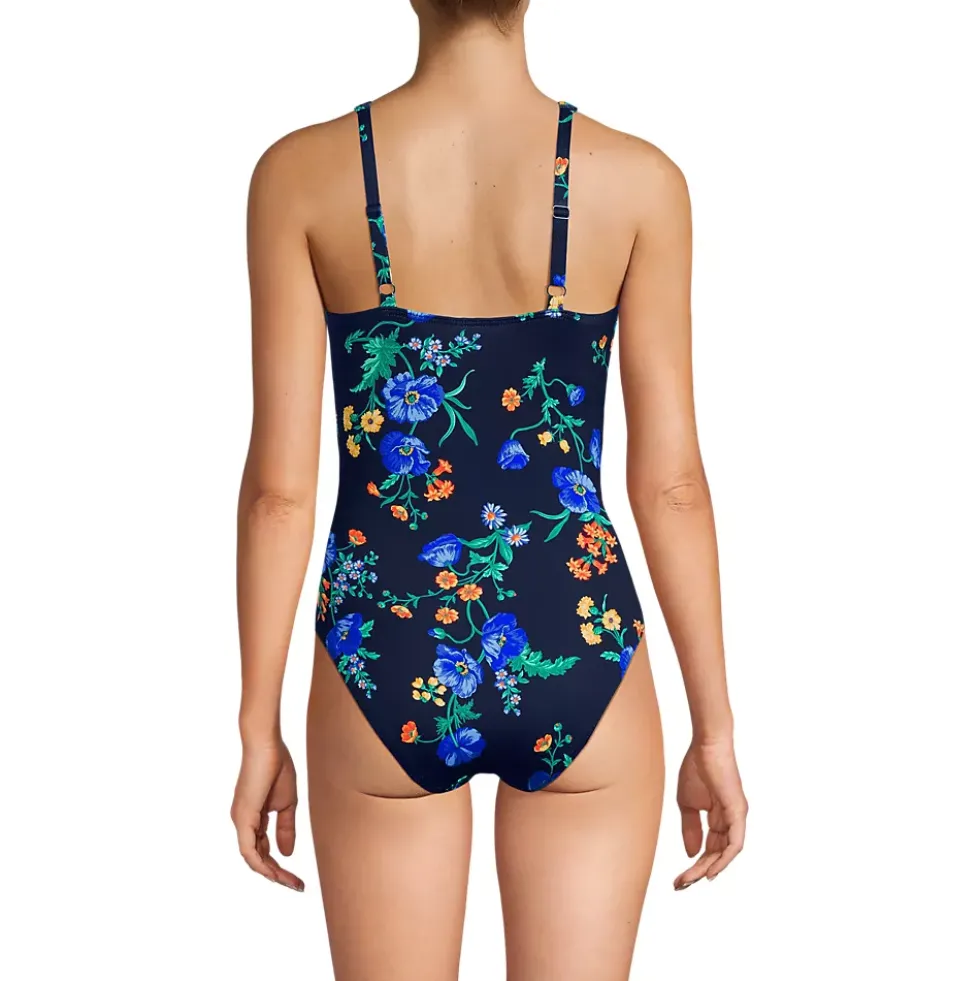 Women's Sweetheart Underwire Wrap One Piece Swimsuit