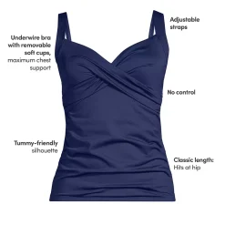Women's Sweetheart Wrap Underwire Tankini Top