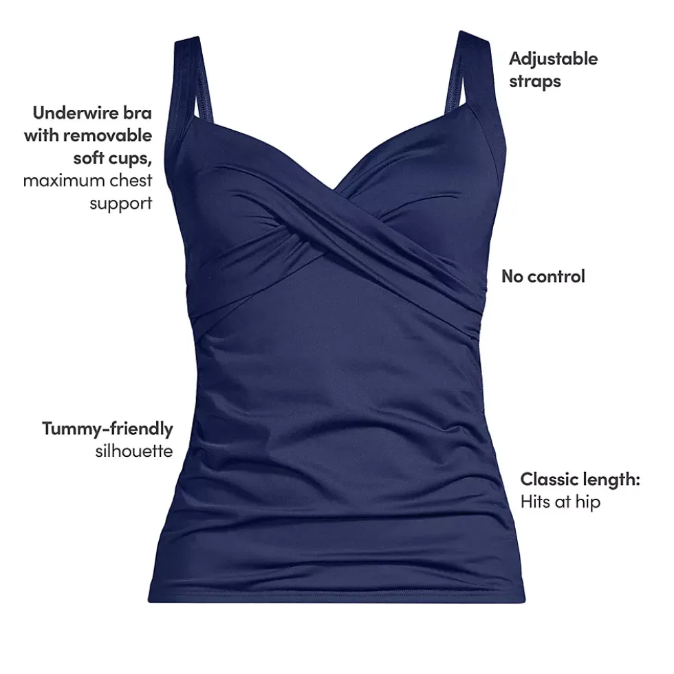 Women's Sweetheart Wrap Underwire Tankini Top