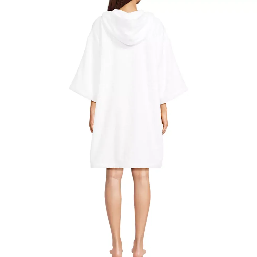 Women's Terry 3/4 Sleeve Pullover Hooded Spa Robe