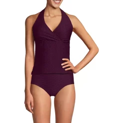 Women's Texture Halter Tankini Swimsuit Top